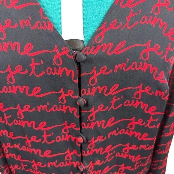 Milly L’amour Black and Red Women's Top- size 10 - Picture 5 of 9